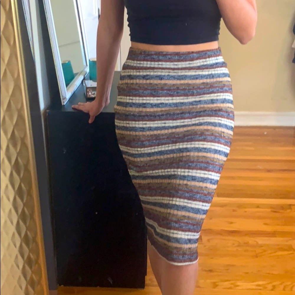 New BCBG striped midi skirt